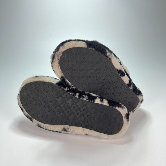 UGG Fluff Yeah Black White Marble Slip On Comfort Slide Sandals Youth Size 5 - Picture 9 of 10